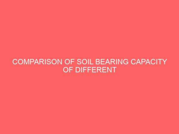 comparison of soil bearing capacity of different locations in imo state 21891