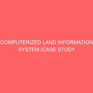 computerized land information system case study of ministry of land and housing enugu 28226