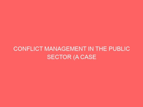 conflict management in the public sector a case study of enugu north local government enugu 36246