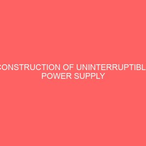 construction of uninterruptible power supply 30816