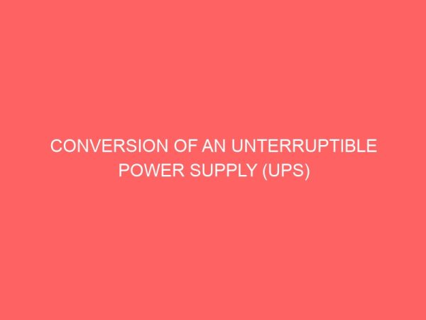 conversion of an unterruptible power supply ups to a sine wave inverter 36505