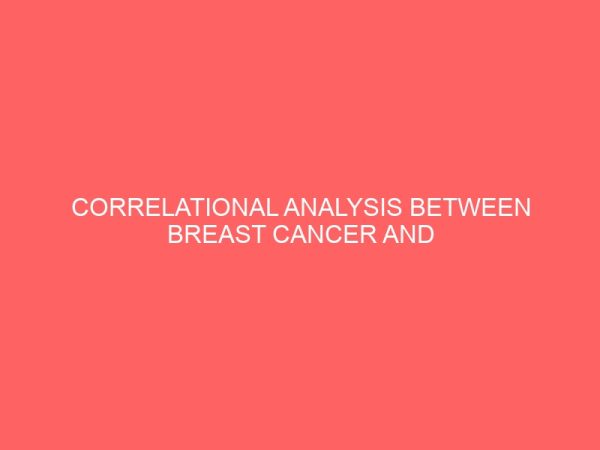 correlational analysis between breast cancer and married women in southern nigeria 41766