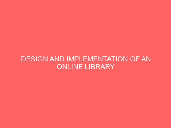 design and implementation of an online library system 2 28677