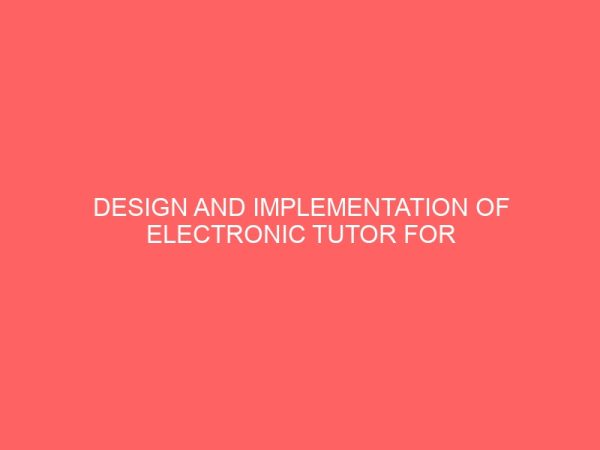 design and implementation of electronic tutor for nursery school children 25639