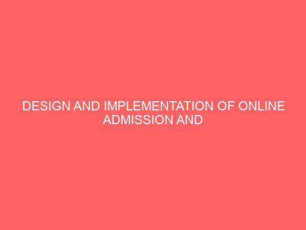 design and implementation of online admission and result checking system 2 29240