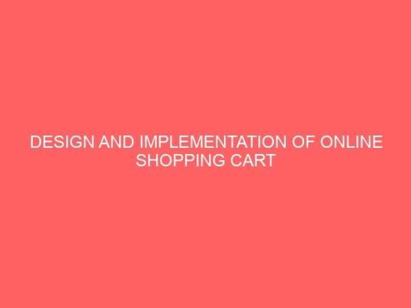 design and implementation of online shopping cart 23999