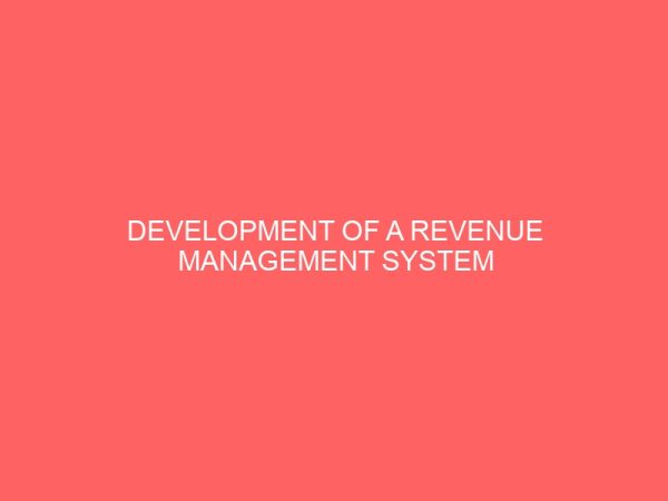 development of a revenue management system 23246