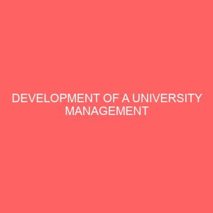 development of a university management information system 28963