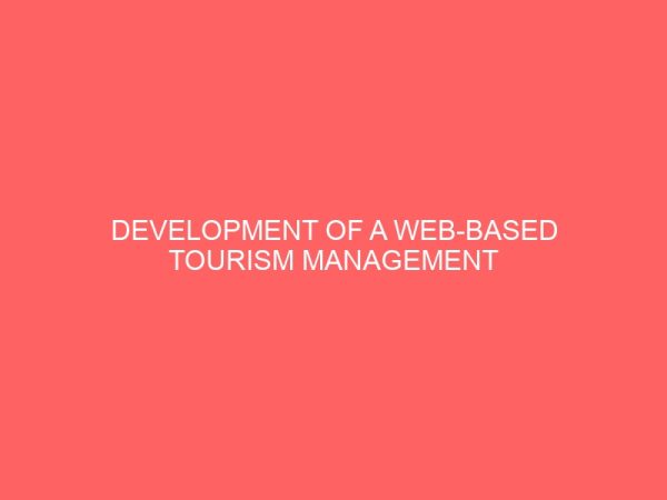 development of a web based tourism management system 25058
