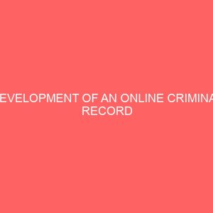 development of an online criminal record management system 23559