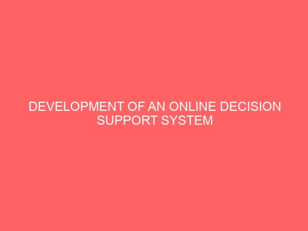 development of an online decision support system for construction firm 22011