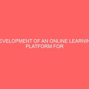development of an online learning platform for university students in nigeria 14112