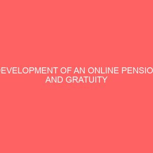 development of an online pension and gratuity scheme 23555