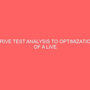 drive test analysis to optimization of a live umts network 23995