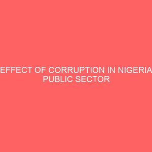 effect of corruption in nigeria public sector 39639