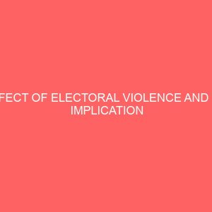 effect of electoral violence and its implication on economic activities 30165