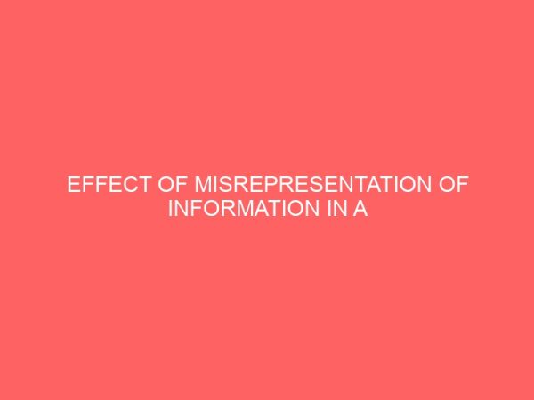 effect of misrepresentation of information in a financial statement in nigeria 18368