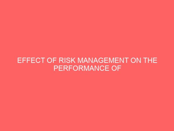 effect of risk management on the performance of selected commercial banks in enugu state 18691