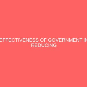 effectiveness of government in reducing unemployemnt in nigeria 13851