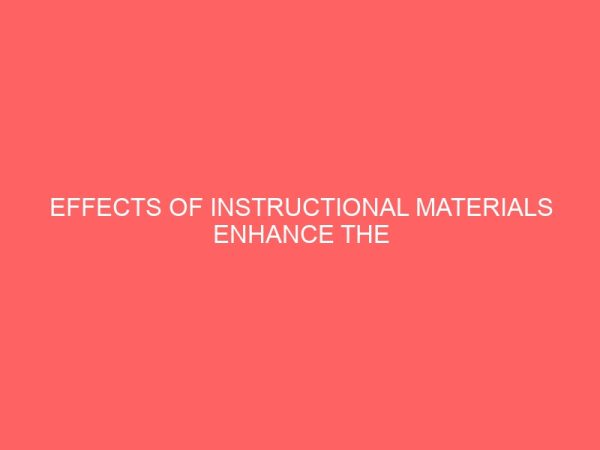 effects of instructional materials enhance the teaching learning process by exhibiting information necessary to acquire knowledge and skills 13021