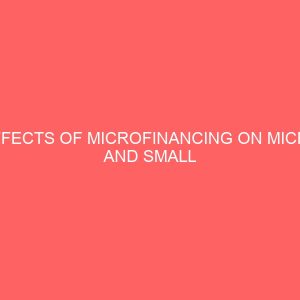 effects of microfinancing on micro and small enterprises in south west nigeria 35925