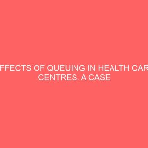 effects of queuing in health care centres a case study of the outpatient department of the federal medical centre benue state 13534