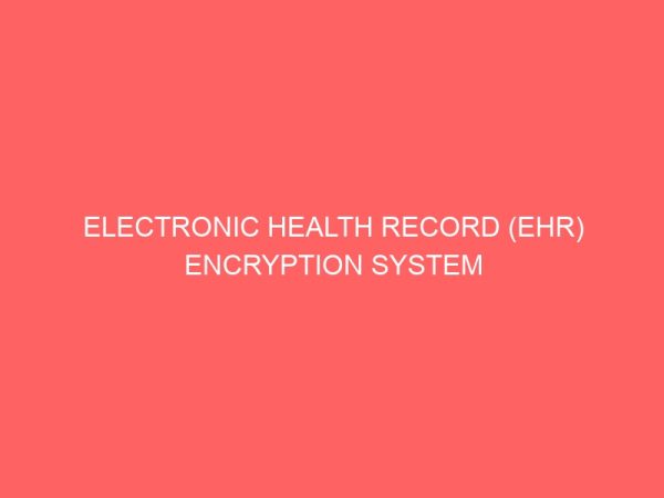 electronic health record ehr encryption system for federal medical center makurdi benue state 29482