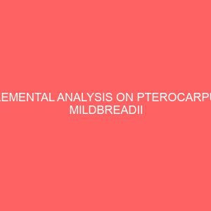 elemental analysis on pterocarpus mildbreadii oha seed presented 12868