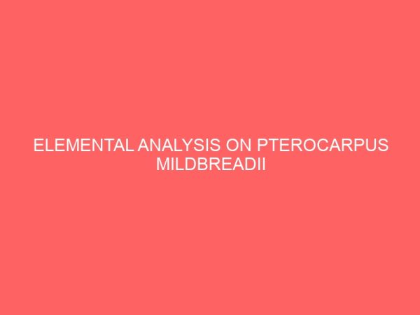 elemental analysis on pterocarpus mildbreadii ohaseed 27209