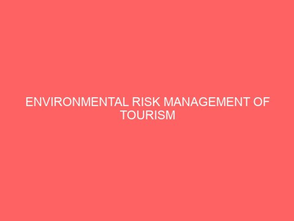 environmental risk management of tourism 31788