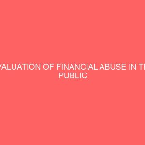 evaluation of financial abuse in the public sector of nigeria 26705