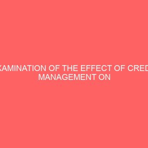 examination of the effect of credit management on banks profitability in nigeria 14542