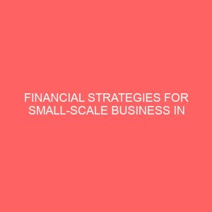 financial strategies for small scale business in nigeria problems and prospects 18298