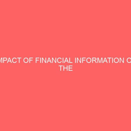 impact of financial information on the profitability of business organization in nigeria 12816