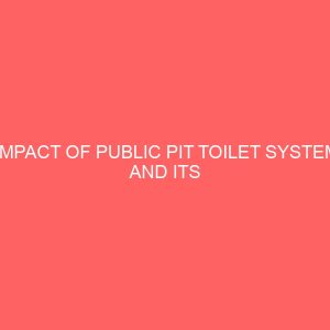 impact of public pit toilet system and its associated problems case study of udi lga enugu state 106737