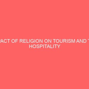 impact of religion on tourism and the hospitality industry case study ado ekiti state 31777