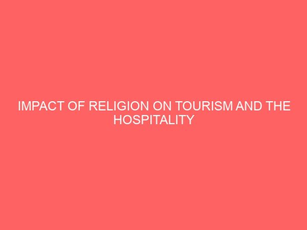 impact of religion on tourism and the hospitality industry case study ado ekiti state 31777