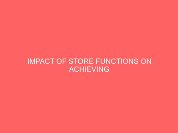impact of store functions on achieving organizational objectives 38131