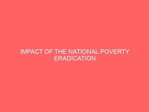 impact of the national poverty eradication programmes on nigeria case study of katsina local government 107018
