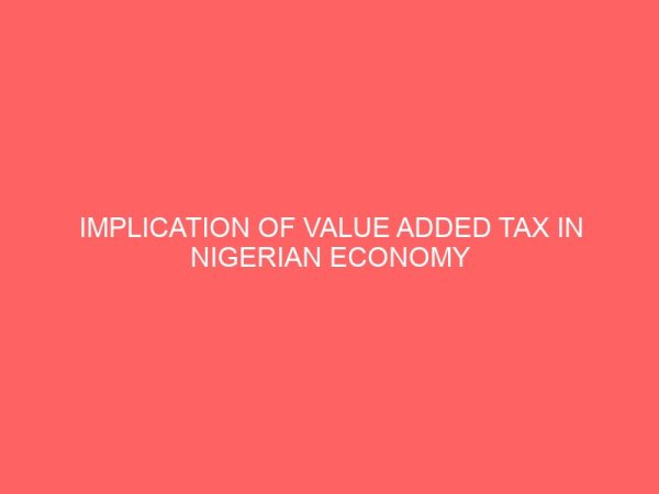 implication of value added tax in nigerian economy 26098