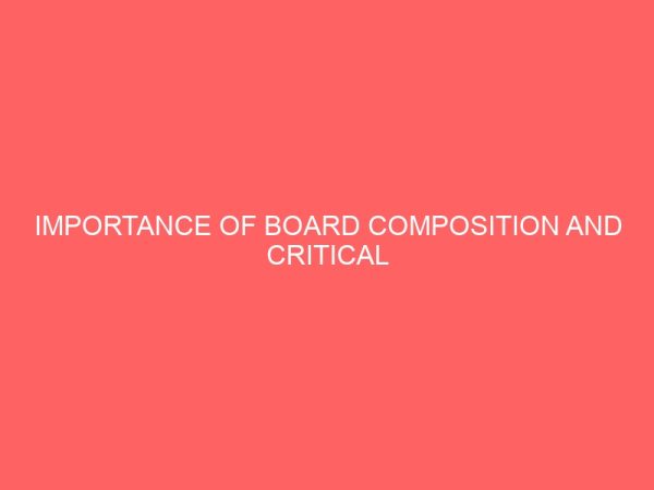 importance of board composition and critical decisions in nigerian quoted firms 13272