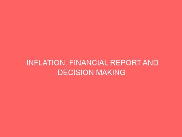 inflation financial report and decision making in business organizations in nigeria 18077