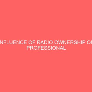 influence of radio ownership on professional journalism practice 32903