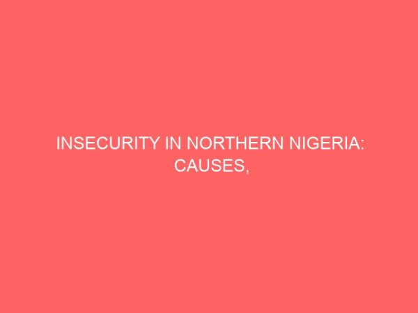 insecurity in northern nigeria causes consequences and resolutions 12981