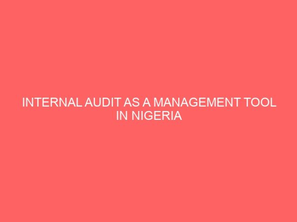 internal audit as a management tool in nigeria 18075