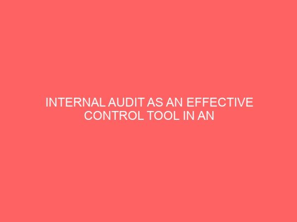 internal audit as an effective control tool in an organization a case study of first bank plc 26775