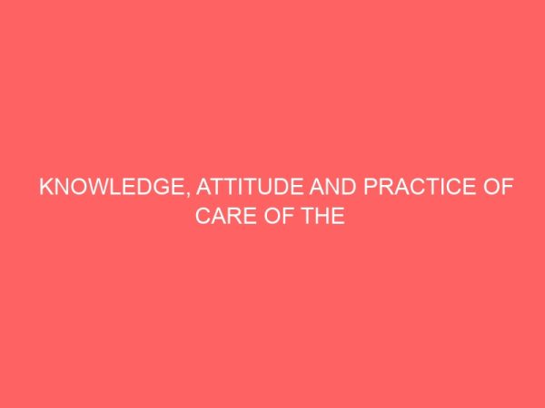 knowledge attitude and practice of care of the elderly patients among health workers in university of calabar teaching hospital calabar cross river state nigeria 14178
