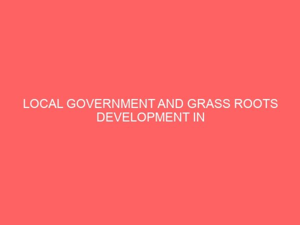 local government and grass roots development in nigeria 106997