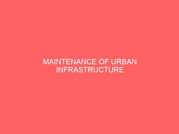 maintenance of urban infrastructure 21884