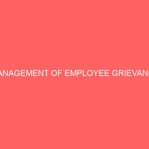 management of employee grievance 35906